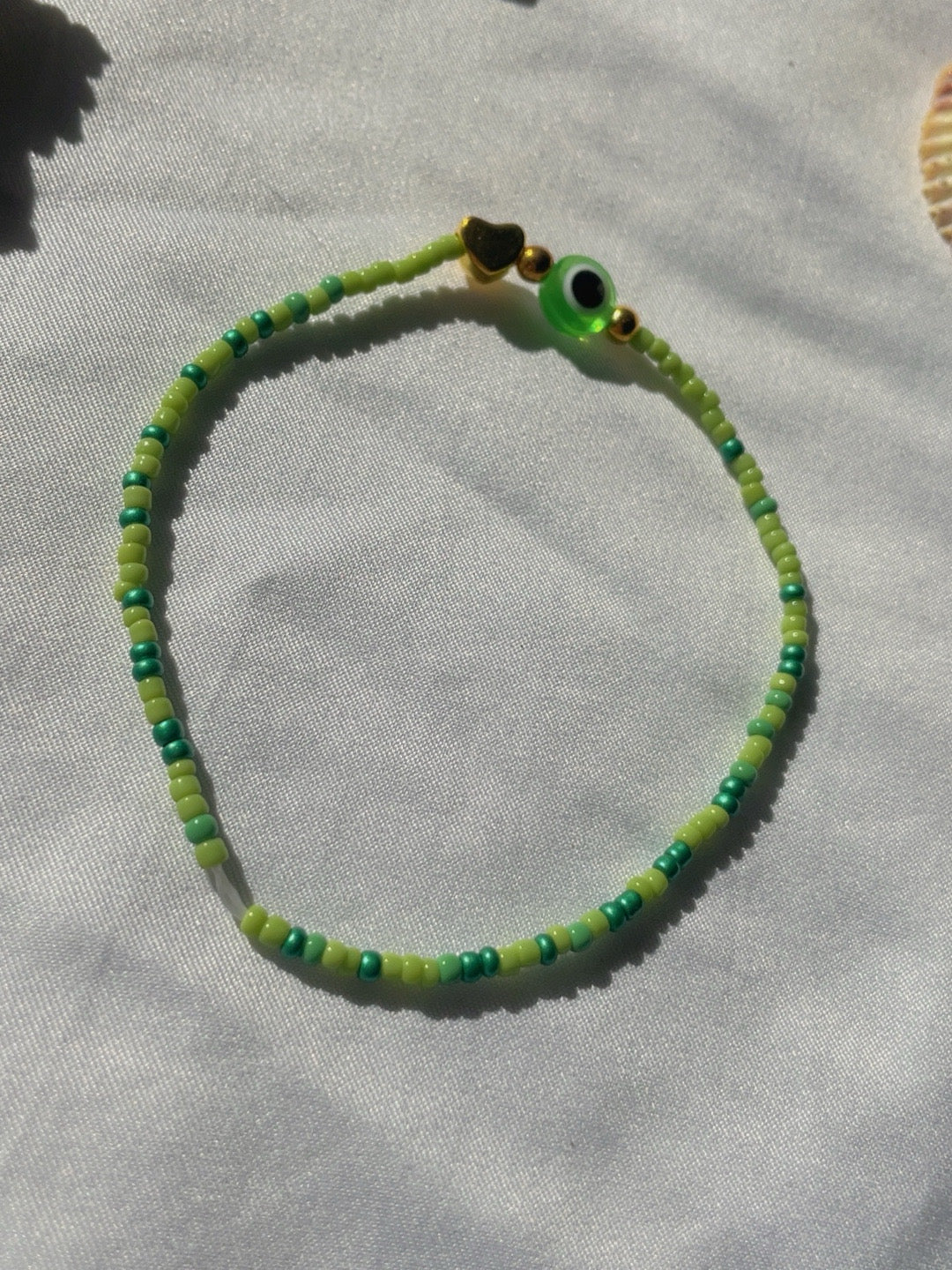 Green evil eye bracelet