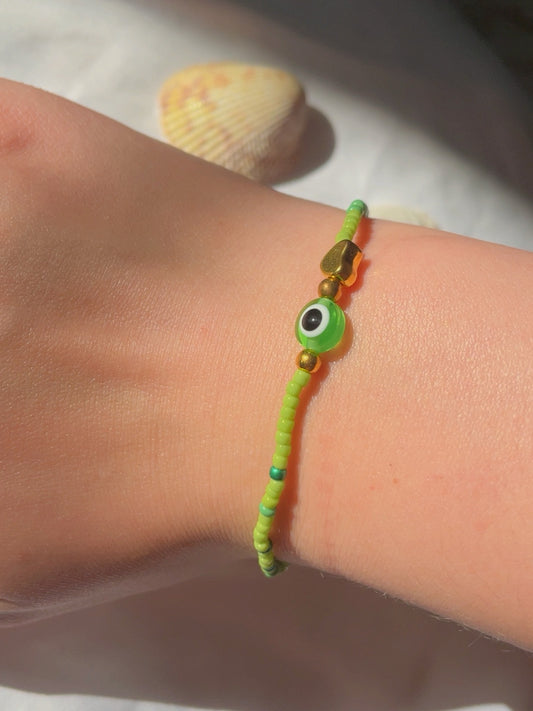 Green evil eye bracelet